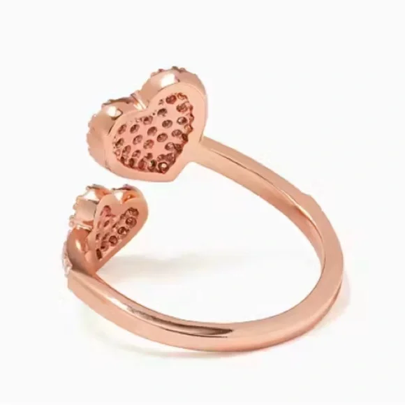NEW- Kate Spade ♠️ New York Yours Truly Pave Heart Ring Size: 5 Rose Gold